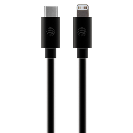 At&T Charge and Sync USB to USB-C Cable with Lightning Connectors, 4 Feet TCL01-BLK